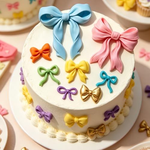 Bow Chocolate Silicone Molds, 9 Cavities Bowknot Coquette Fondant Mold - style: Bow-9 Cavities