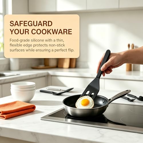 Small Silicone Spatula, Heat Resistant Mini Spatula for Nonstick Frying Pan