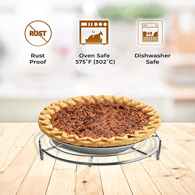 KITCHENATICS Round Cooling Rack Stainless Steel Steamer Rack Set of 3 - size: 7.5", 9" & 10.5" Round- 3 PCS