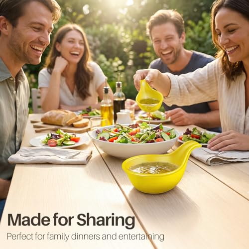 Flexzion Small Dipping Bowls with Handles, Ceramic Yellow, 3 oz, 6-Pack - color: Yellow