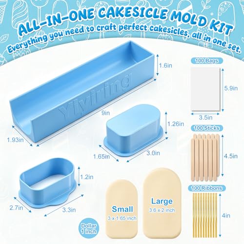 3in Cakesicle Cutter with 9in Tray, Cakesicle Mold Set, Blue - color: Blue, size: 3in, style: Single Slot
