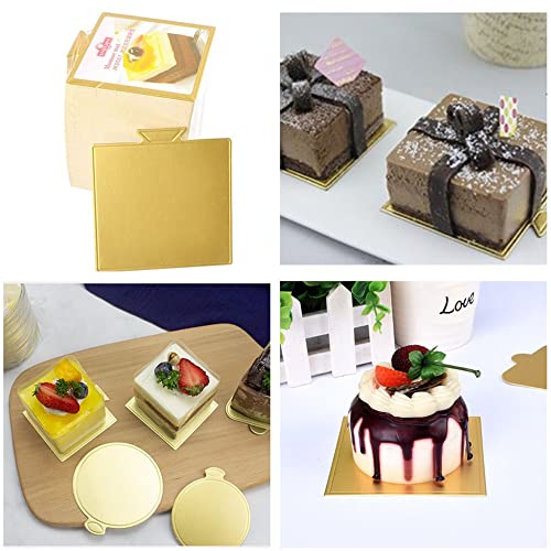 200Pcs Mini Cake Boards,Square Cake Bases,Dessert Displays Tray