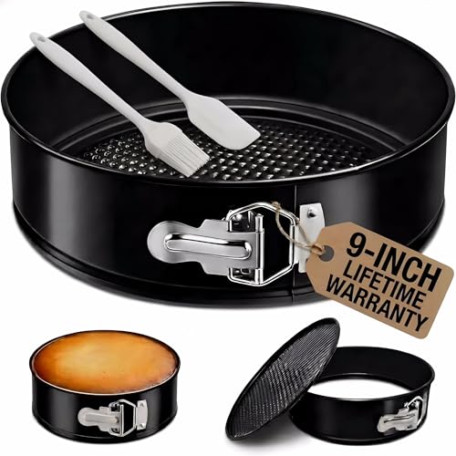 9 Inch Springform Pan with Removable Bottom，4mm thickness - size: 9inch