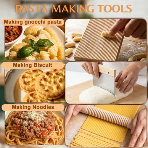 Pasta Making Tools Set, 9 Pcs Homemade Pasta Solid Wood Making Kit