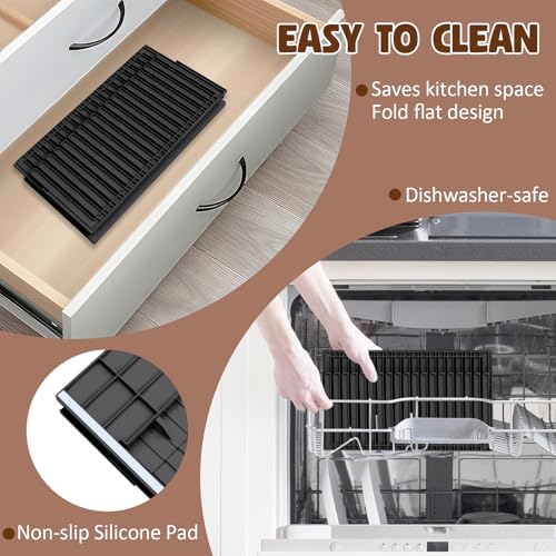 Bread Slicer for Homemade Bread,Adjustable Thickness Slicing Guide,Foldable Portable Bread Cutter Suitability for Homemade Breads,Bagel,Cakes-Kitchen Gadget,Baking Tool & Gift for Mother Father(Black) - color: Black