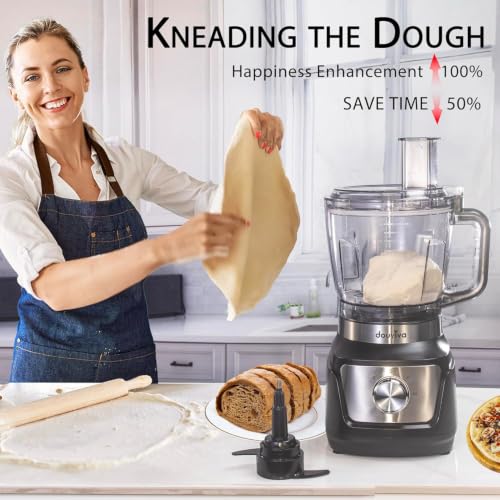 8-Cup Food Processor & Blender Combo, 1000W All-in-One Kitchen Blender for Ice Crushing, Smoothies & Dough, 24oz To-Go Cup, French Fry Cutter, Dishwasher Safe, Black - size: 8 cup