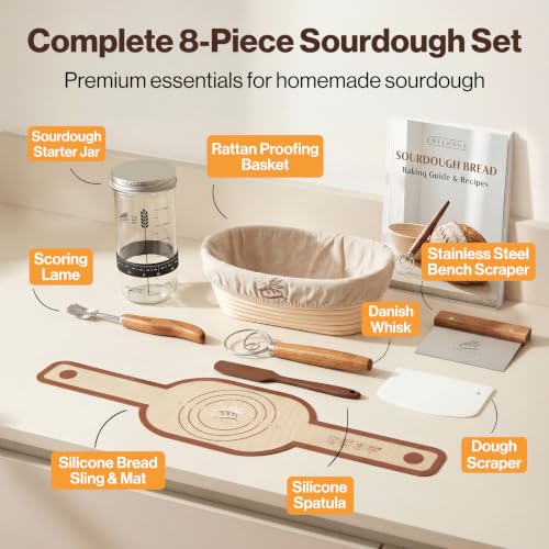 Sourdough Starter Kit with Oval Banneton Proofing Basket