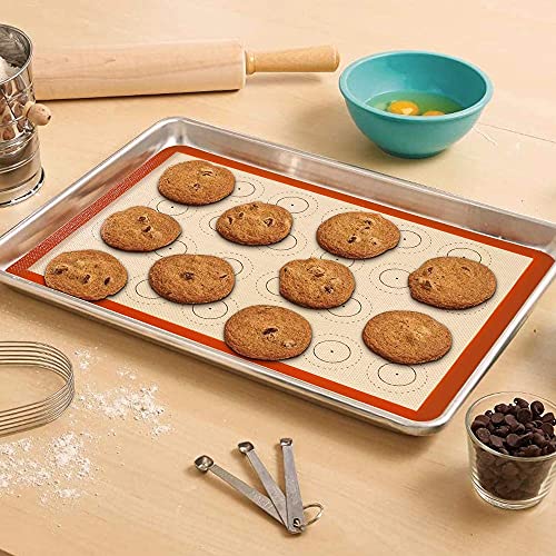 AMYONE Macaron Silicone Baking Mats for Half Sheet Pan, Platinum, 2PCS - size: 16.5"L x 11.6"W