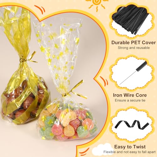 HARFINGTON 1600Pcs Bag Twist Ties 3" Reusable Metallic Wire Cable Ties - color: Black