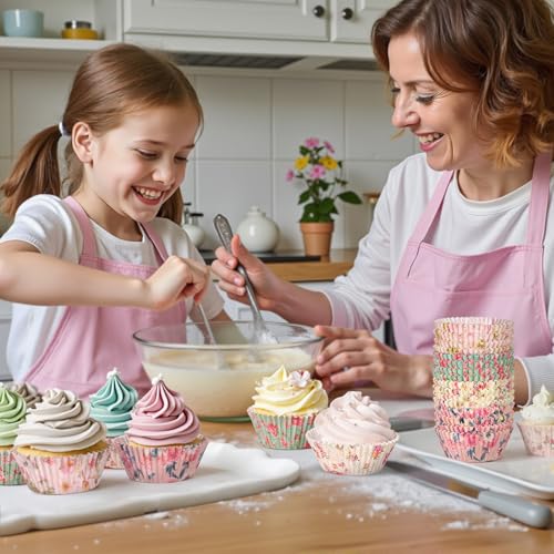 Standard Floral Cupcake Liners, Colorful Muffin Baking Cups 400pcs - size: Standard Size