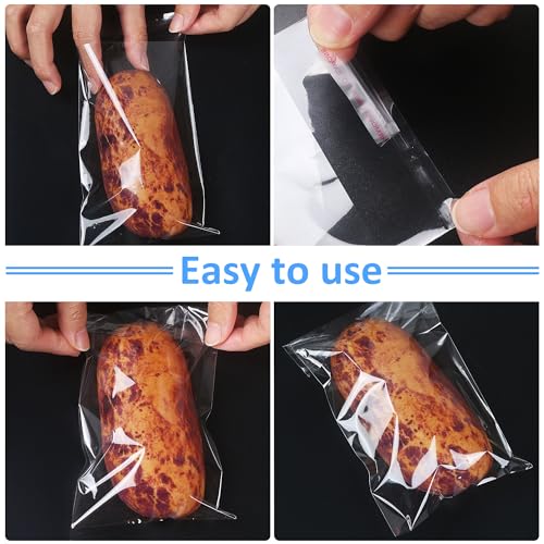 JOYIT 200PCS 5x10 Clear Cellophane Bags, Self Adhesive Treat Bags - size: 5in*10in