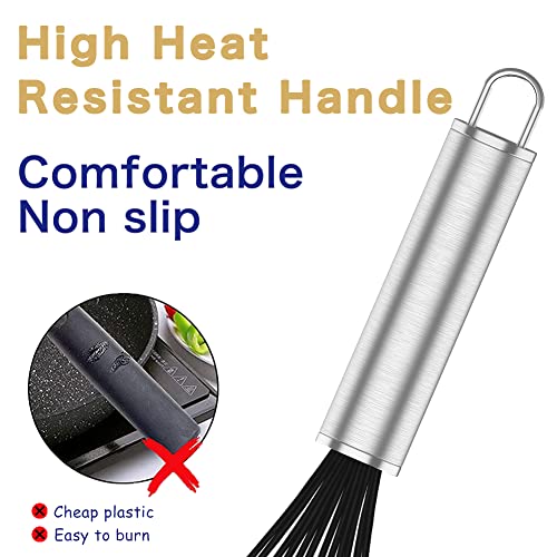 OYV Black Silicone Whisk Set of 3, 8/10/12 Inch, Non-Scratch - color: Premium(Black Pack)