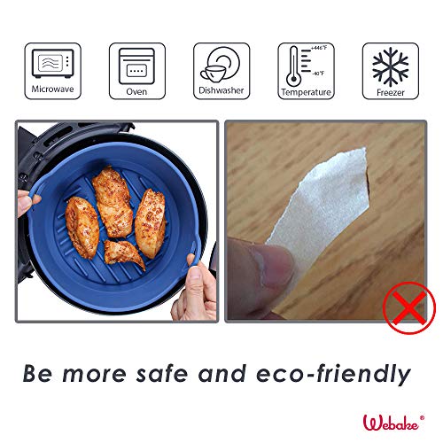 Webake Silicone Air Fryer Basket for Baking - size: 8 Inch