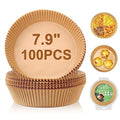 Air Fryer Disposable Paper Liner, 100PCS 7.9 Inch Air Fryer Liners Round, Parchment Paper Non-stick Oil-proof Water-proof - size: 7.9 inch Round