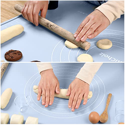 Silicone Pastry Non Stick Baking Mat 32"*24" Dough Rolling Edge Heightening - color: Blue, size: 32"L x 24"W