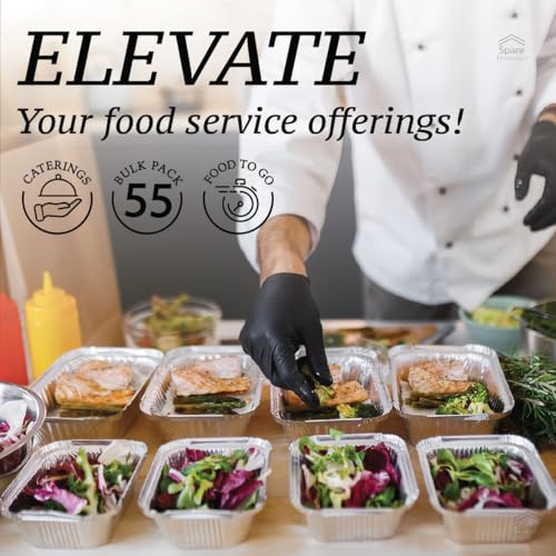 (55 Pack) 1 Lb Aluminum Pans with Lids, Disposable Baking Foil Containers, Takeout Food Storage, Freezer - Mini Foil Pans with Clear Lids for Restaurants & Catering - Size 5.5x4.5x1.9 Spare Essentials - size: 1 lb - 55 Pack