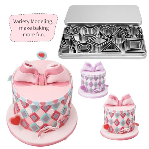 KALAIEN 30Pcs Mini Geometric Stainless Steel Cookie Cutter Set