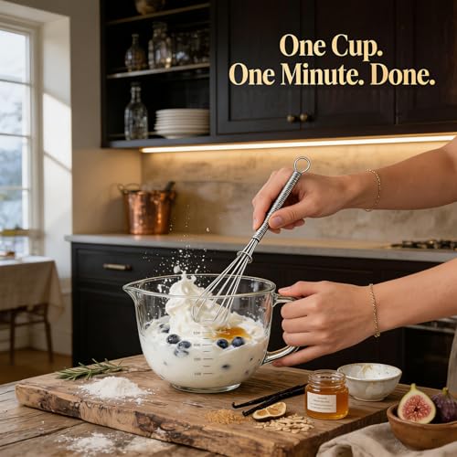 Anaeat Small Wire Whisk Set of 2, Portable Stainless Steel Kitchen Tiny Whisk & Egg Beater with Thick Wire - Sturdy Mini Mixing Balloon for Cooking, Blending, Whiping, Beating and Stirring (6" + 8") - color: 2 Pieces Silver, size: 6+8 inch