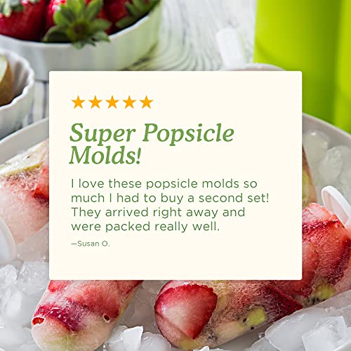 Zoku Classic Pop Molds, 6 Easy-release Popsicle Molds With Sticks and Drip-guards, BPA-free - color: Green