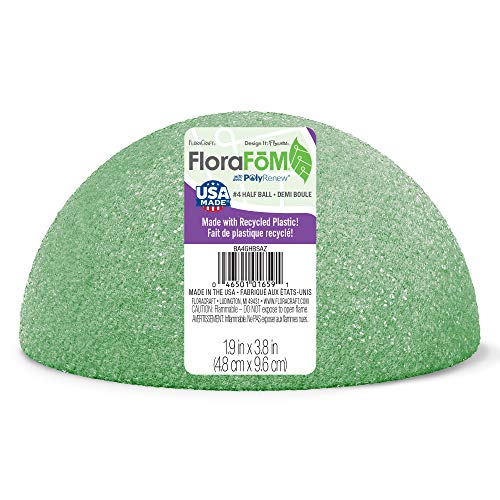 FloraCraft FloraFōM Half Ball 1.9 Inch x 3.8 Inch Green - size: 1.9" x 3.8"