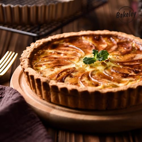 8-Inch Non-Stick Round Tart Pan with Removable Loose Bottom, Quiche Pan for Oven Baking (Champagne Gold) - size: 8" Round (Champagne Gold)