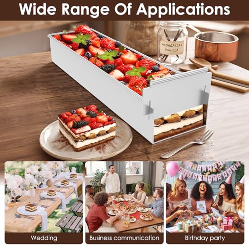 2 Pack Tiramisu Mold Rectangle Tiramisu Pans Removable 16.4*3.94*2.3 inch
