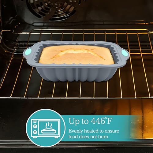 To encounter 44 Pieces Silicone Cake Pan Set, 3 Sizes Silicone Fluted Bread Pan with Reusable Baking Cups, Food Grade Baking Mold for Brownie, Bread, Muffin, Light Grey - size: 44 Pcs Bread Loaf Pan
