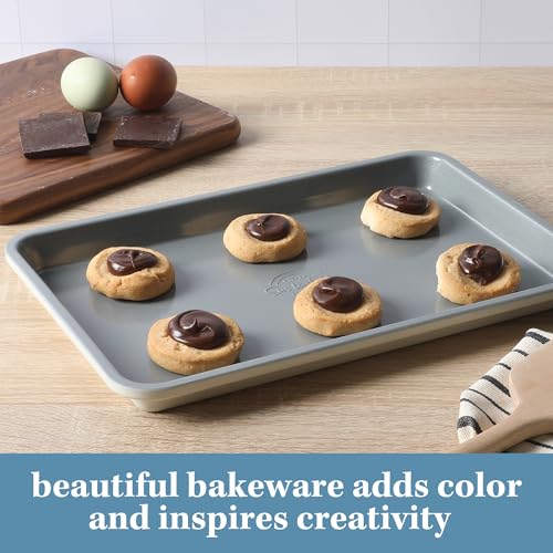 Sur La Table Kitchen Essential Bake Sale 13 X 9 Inch PFOA, PFAS, PTFE Free Nonstick Cookie/Baking Sheet - Linen White - size: Baking Sheet (13" x 9")