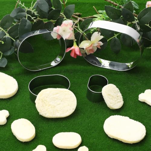 Pill Capsule Long Oval Cookie Cutters - 5 Inch, 4 Inch, 3 Inch, 2 Inch - Geometric Frame Plaque Cookie Cutter Set Fondant Biscuit Molds - Stainless Steel - color: Oval-Pill Capsule