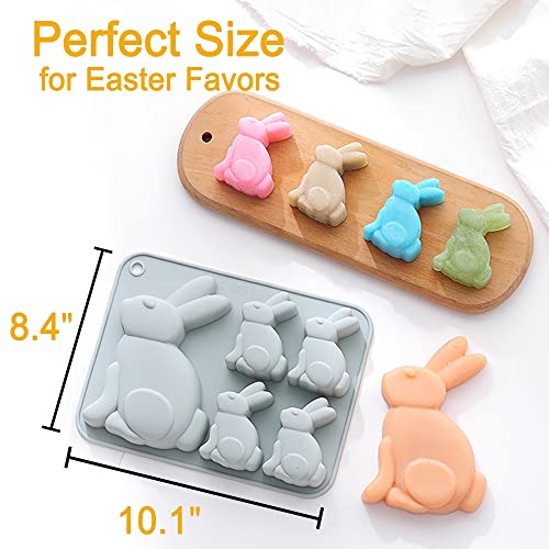 2-Pack Easter Bunny Mold Set, 3D Cute Easter Bunny Silicone Mold for Baking Easter Treats Chocolate, Cake, Jelly, Fudge, Pudding - style: Easter Bunny