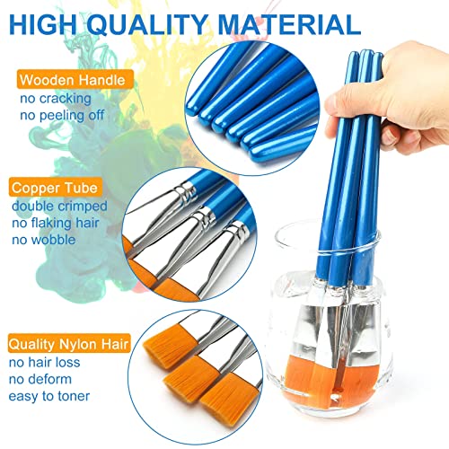 GACDR 1 Inch Flat Paint Brushes, 32 Bulk Acrylic Brushes for Watercolor - size: 1 inch 32 pieces