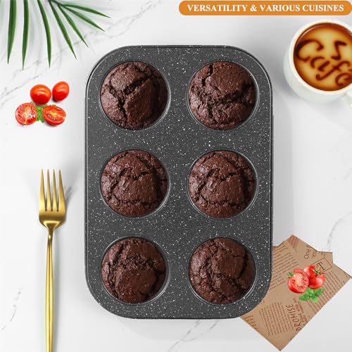 Walooza Muffin Pan - Nonstick 6-Cup Cake & Muffin Cups for Baking - size: 6 cup X 1