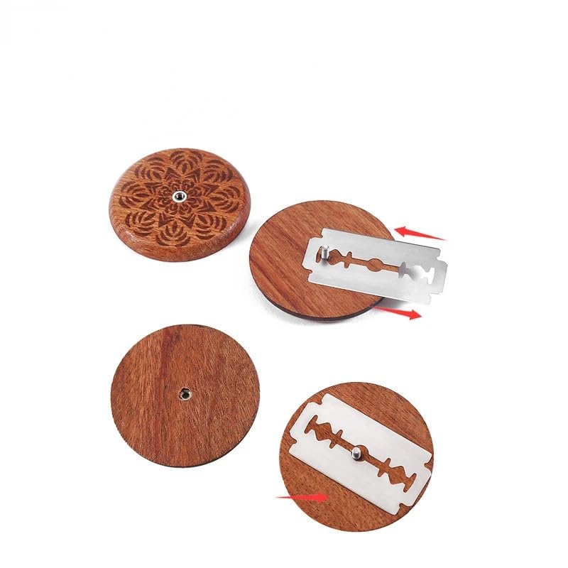 Wooden Bread Lame Dough Scoring Tool, Sourdough Bread Lame Cutter Set, Bread Dough Cutter Slashing Razor Tool, 5 Razor Blades, 1 Leather Bag for Homemade Artisan & Baguette Bakers (Wood2) - color: Wood2