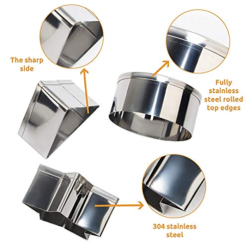 24 Pcs Geometric Shapes Cutters Set, DIY Stainless Steel Metal Cookie Cutters, Star Flower Hexagon Round Heart Square Triangle Oval Stainless Steel Cutter for Baking Small Cookie Cutters