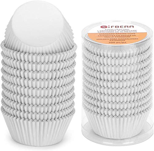 Gifbera Standard White Foil Cupcake Liners Paper Baking Cups 200-Count - color: White