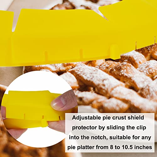 Adjustable Silicone Pie Crust Shield Pie BPA-free Protectors Cover Kitchen Tool for Baking Pie Pizza, Fits 8-11.5 Inches Pie (Yellow-2pcs) - color: Yellow-2pcs