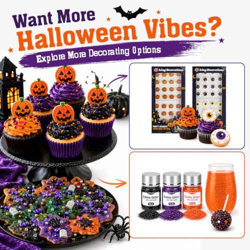 Twisweet Red Black Sanding Sugar 150g, Edible Halloween Sprinkles for Cakes - color: Red, Black