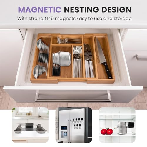 Magnetic Measuring Cups and Spoons Set-Heavy Duty 304 Stainless Steel - color: Black