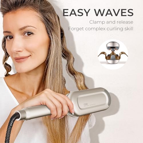 Curling Iron Hair Crimper Waver, TYMO ROVY Beach Waves Hair Curler - color: Elegant Gold, size: 1.25 Inch