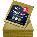 O’Creme Cake Board, Gold Foil Square Cake Drum with Gorgeous Design, Sturdy & Durable 1/2” Thick Cake Drums, Square Cake Boards 10” x 10” Inch, Pack of 5 Disposable Cake Drums - color: Gold, size: 10" x 10"