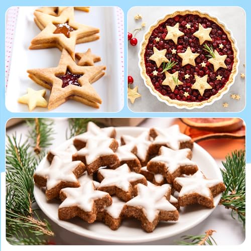 Star Cookie Cutter Set 6pcs Star Shaped Mold Metal Cookie Cutters Sandwiches Cutter Shapes Biscuit Mold for Kids Holiday Birthday Party