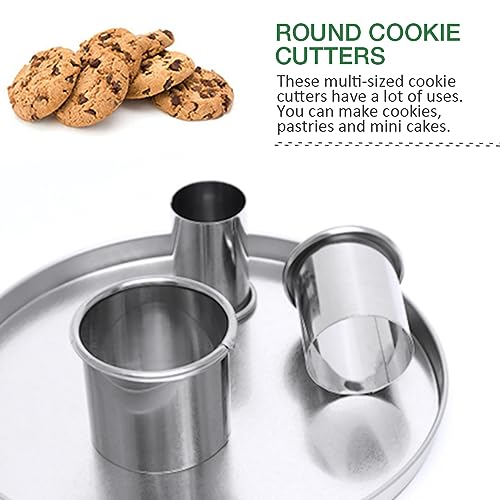 Alimat PluS 14 PCS Circle Cookie Cutters, Round Biscuit Cutter Set(Silver) - size: 14 Pack, Round Shape