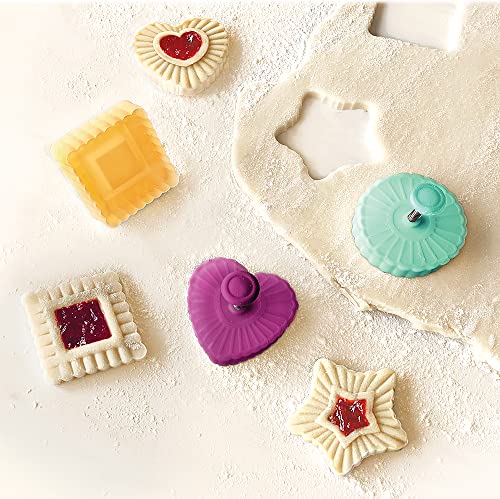 Talisman Designs Plunger Style Thumbprint and Linzer Cookie Cutters, 4 Piece Set - style: Thumbprint and Linzer Cookie Cutters
