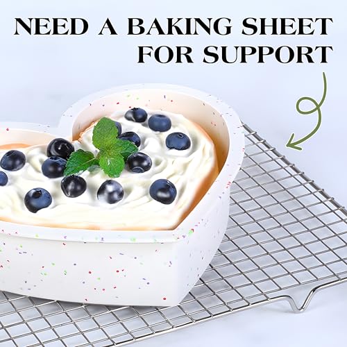 4 Inch Mini Heart Shaped Cake Pans for Baking, Cream, Set of 2 - color: Heart, size: 4 inch