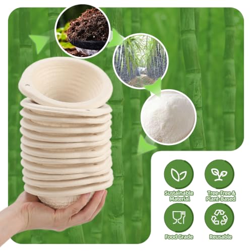 12-Pack Mini Banneton 5" Round Proofing Basket w/Liner
