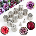 22 Pcs Stainless Steel Extra Large Russian Tulip Flower Icing Tips Set - color: SILVER SET20