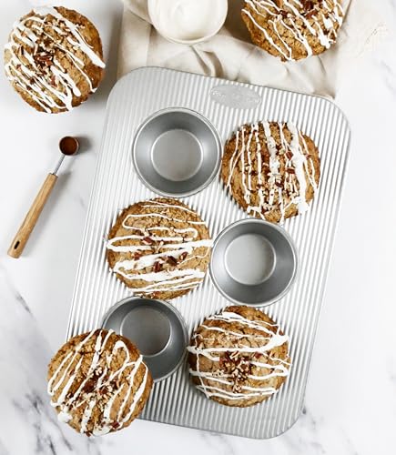 USA Pan Jumbo Texas Muffin Pan, 6 Well, Nonstick & Quick Release Coating, Aluminized Steel - size: 6 Cup, style: Jumbo Muffin Pan