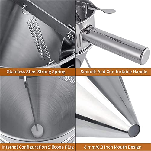 MyLifeUNIT Pancake Batter Dispenser, Stainless Steel Funnel Cake Dispenser with Stand - size: Small