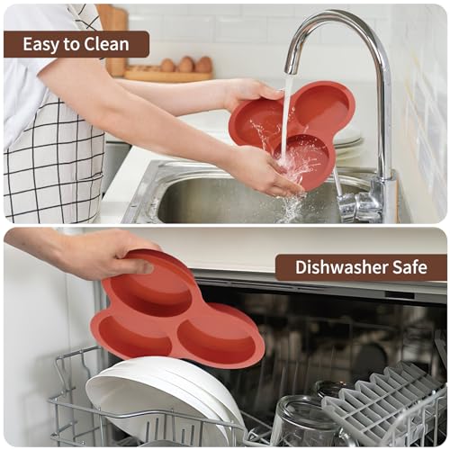 JOERSH Air Fryer Egg Silicone Mold, 4 Inch, 2 Pack - color: Regular, 3 Cups