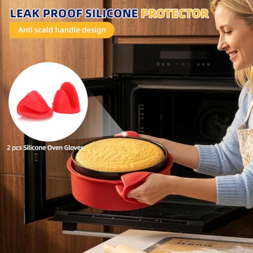 3PCS Springform Pan Set, 4, 7, 9 Inch Cheesecake Pans, Removable Bottom